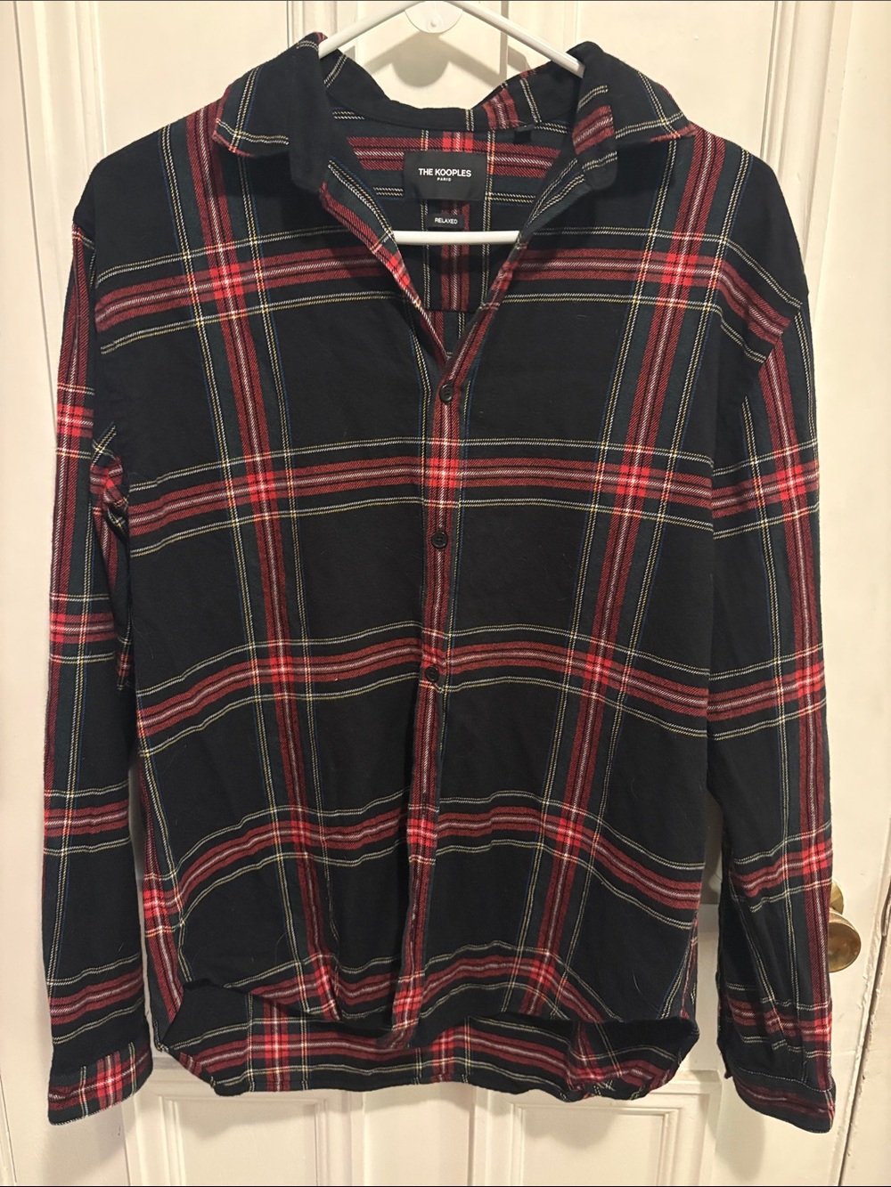 The Kooples Black and Red Plaid Shirt